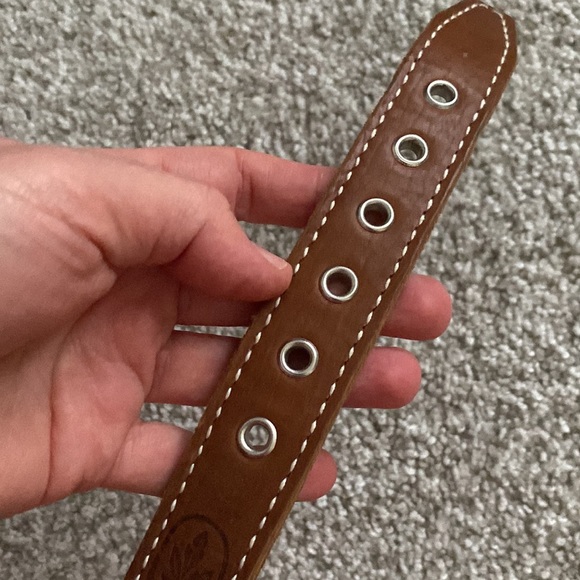 NEW set of leather 2 collar + leash - Picture 12 of 15